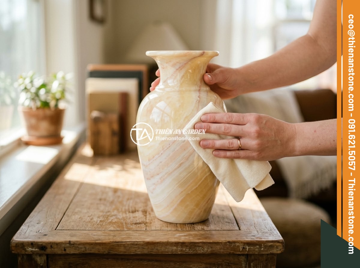 Lục bình đá cẩm thạch vàng