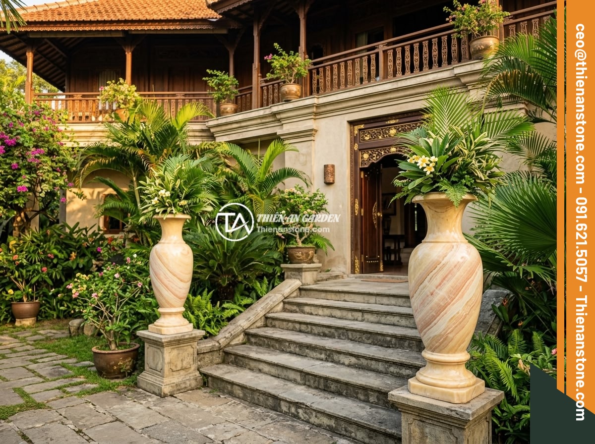 Lục bình đá cẩm thạch vàng