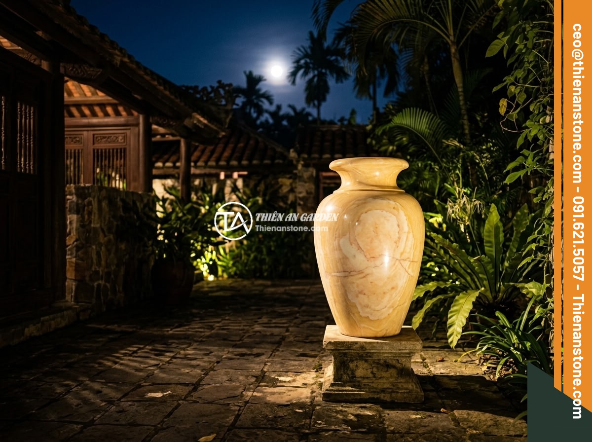 Lục bình đá cẩm thạch vàng
