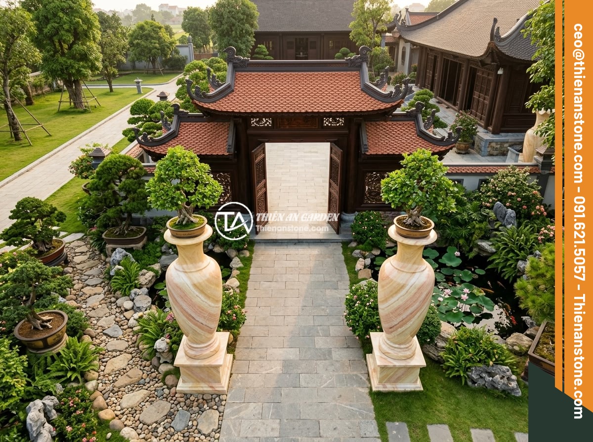 Lục bình đá cẩm thạch vàng