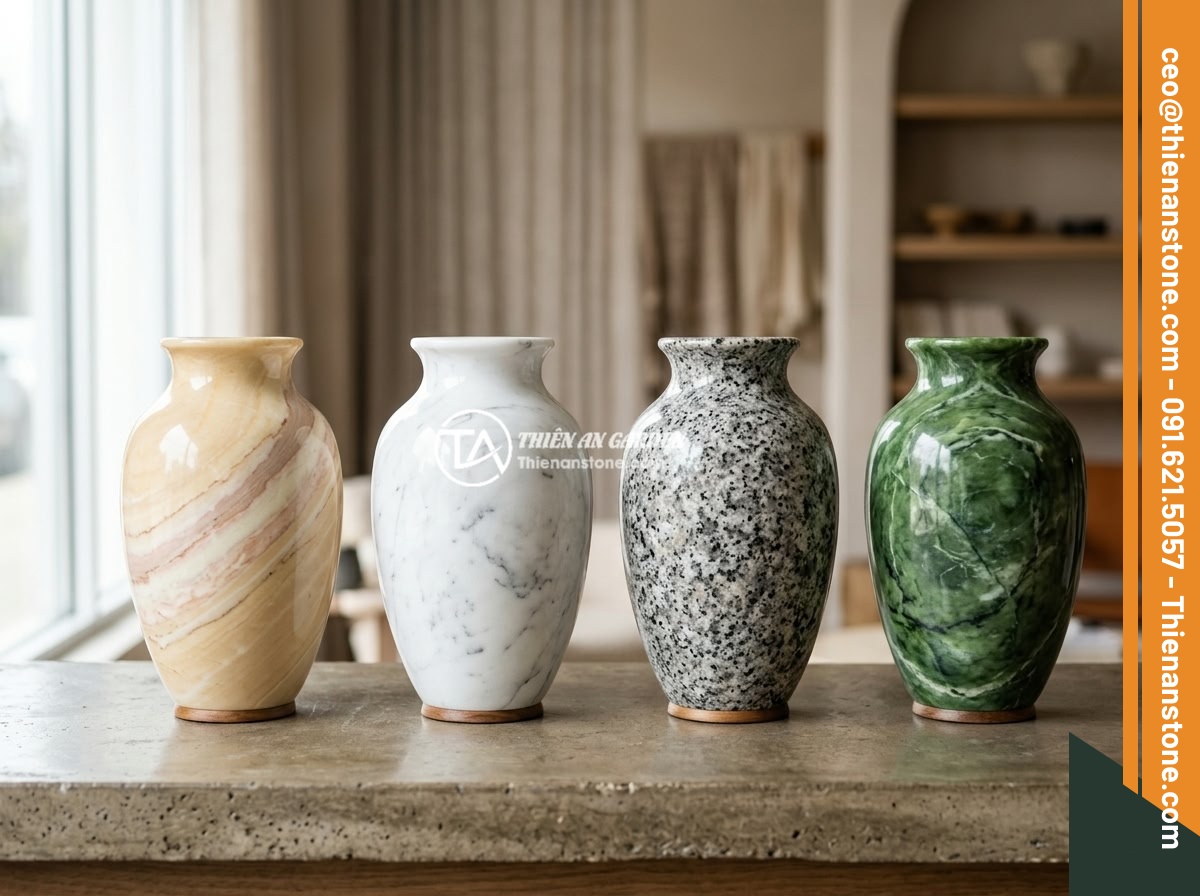Lục bình đá cẩm thạch vàng