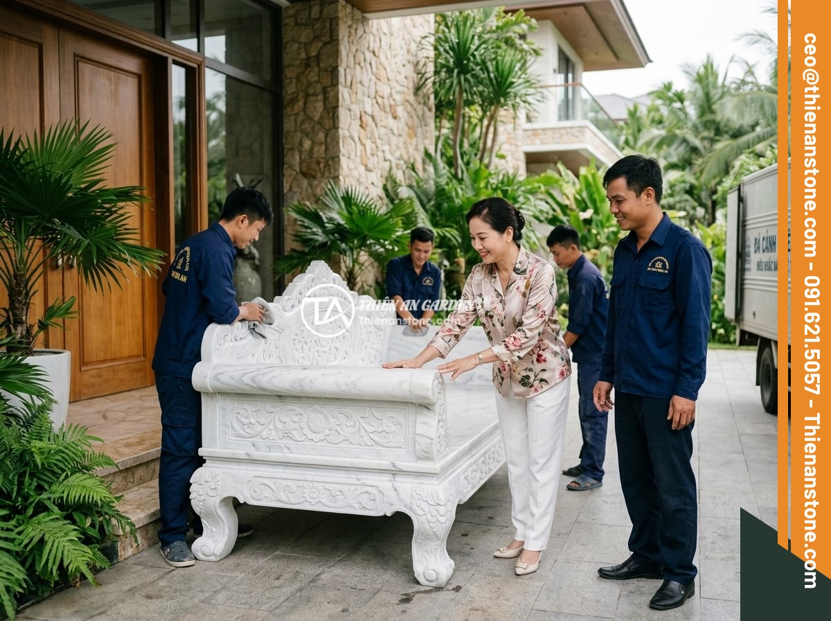 Sập đá cẩm thạch trắng