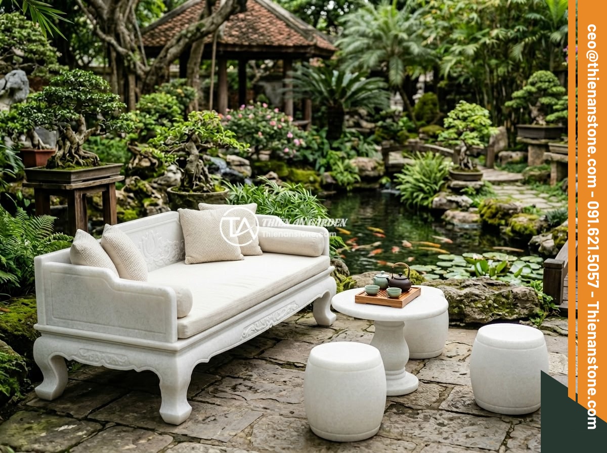 Sập đá cẩm thạch trắng