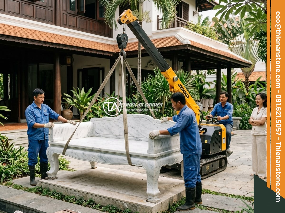 Sập đá cẩm thạch trắng