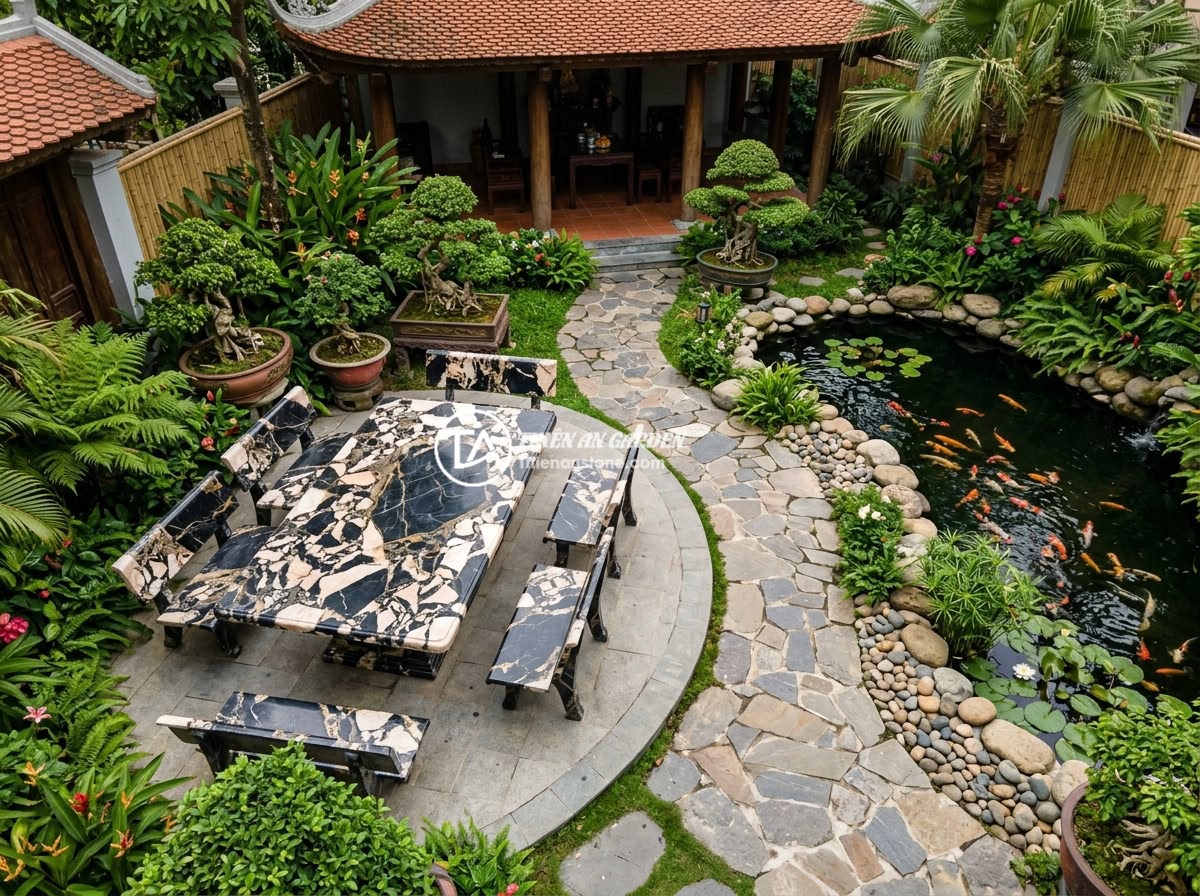 Sập đá da báo cẩm thạch