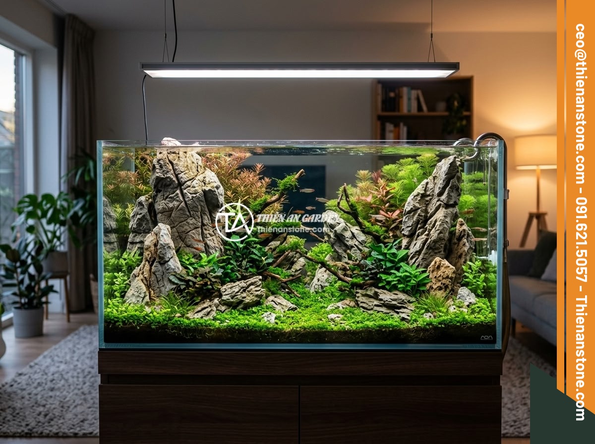 Xu Hướng Aquascape 2026: Đá Da Voi Vẫn Giữ Vị Trí Hàng Đầu Trong Layout Tự Nhiên? - Beautiful hero shot of a completed large-scale Nature Aquarium masterpiece featu