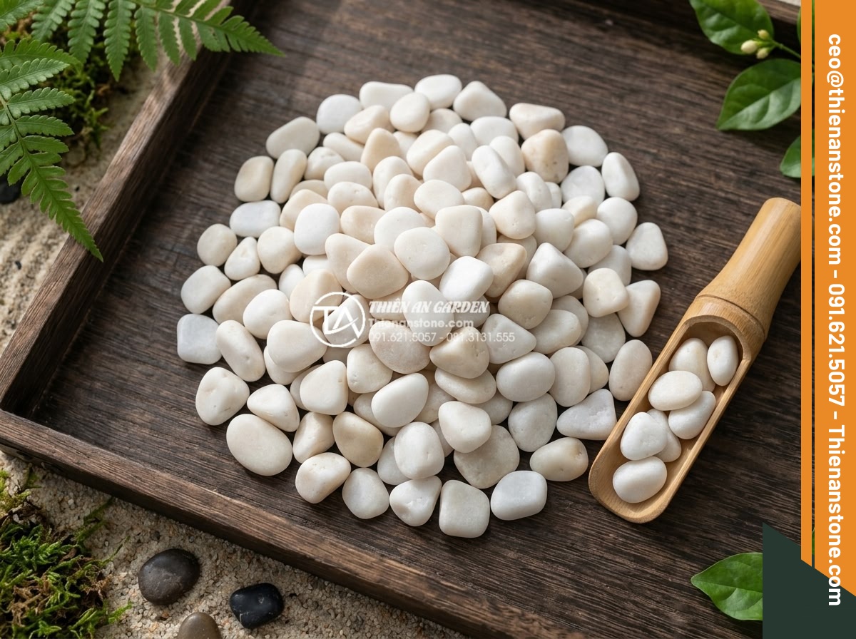 5 Lỗi Thường Gặp Khi Tự Rải Sỏi Sân Vườn Tại Nhà - High-resolution flat lay of premium natural gravel varieties for Vietnamese gard