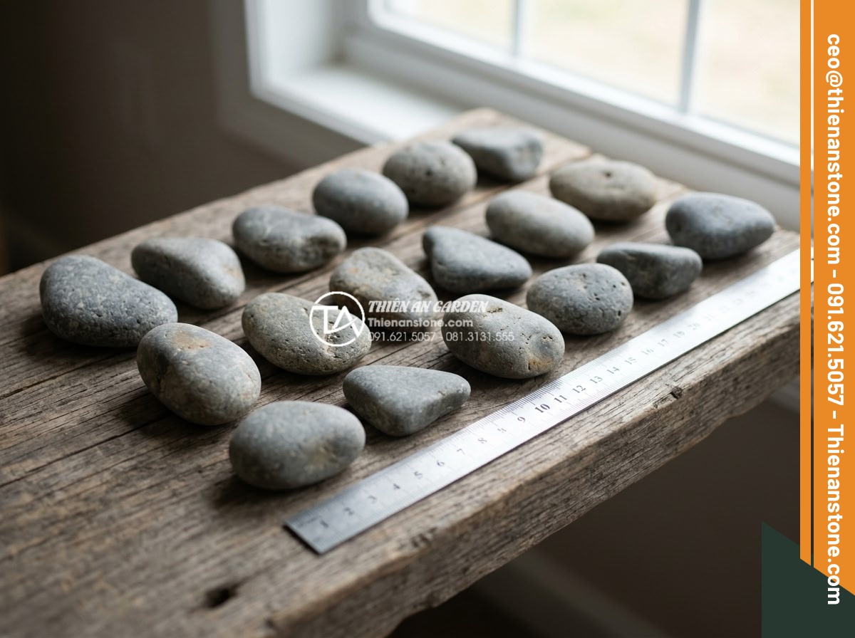 Đá Sỏi Lát Sân: Xu Hướng Thiết Kế Lối Đi Sân Vườn Hiện Đại - Variety of natural and crushed pebble stones displayed side by side: river pebbl