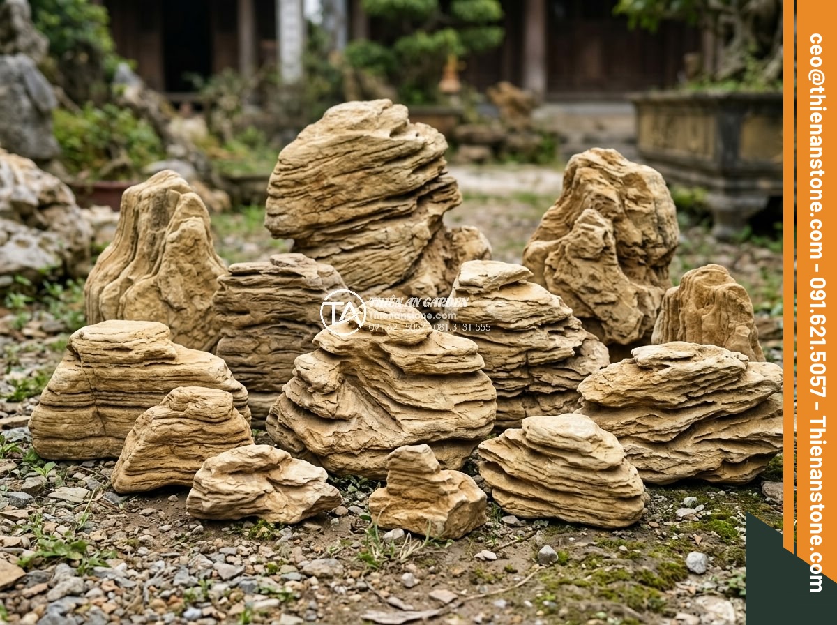 Hòn Non Bộ Đá Cổ Thạch: Tại Sao Lại Có Giá Trị Cao? - Variety collection of different types of cổ thạch stones including volcanic, lim