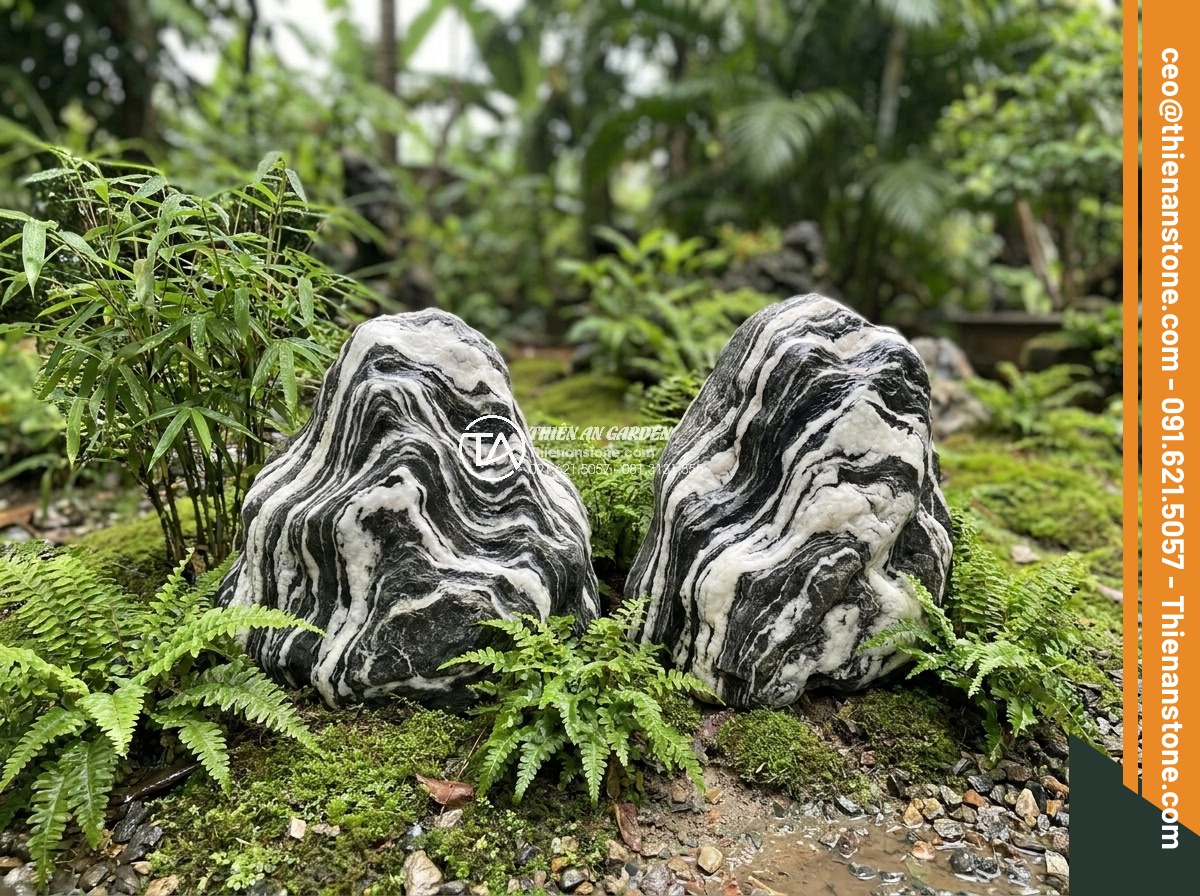 Hòn Non Bộ Đá Tuyết Sơn: Vẻ Đẹp Đẳng Cấp Cho Biệt Thự Sân Vườn - Side by side comparison of Tuyet Son stone versus other natural stones for rocke