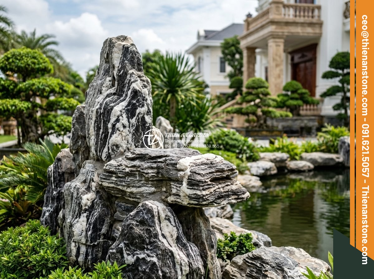 Hòn Non Bộ Đá Tuyết Sơn: Vẻ Đẹp Đẳng Cấp Cho Biệt Thự Sân Vườn - Professional team from Da Canh Thien An company proudly presenting a completed T