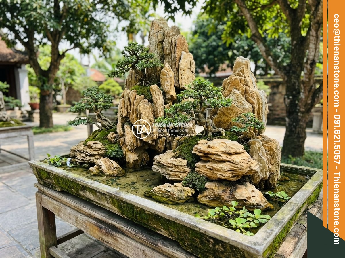 Review 15 Mẫu Đá Non Bộ Đẹp Nhất Cho Sân Vườn Biệt Thự - Hình 18 Review 15 Mẫu Đá Non Bộ Đẹp Nhất Cho Sân Vườn Biệt Thự - Long-term preserved beautiful hòn non bộ đá tự nhiên after years of professional