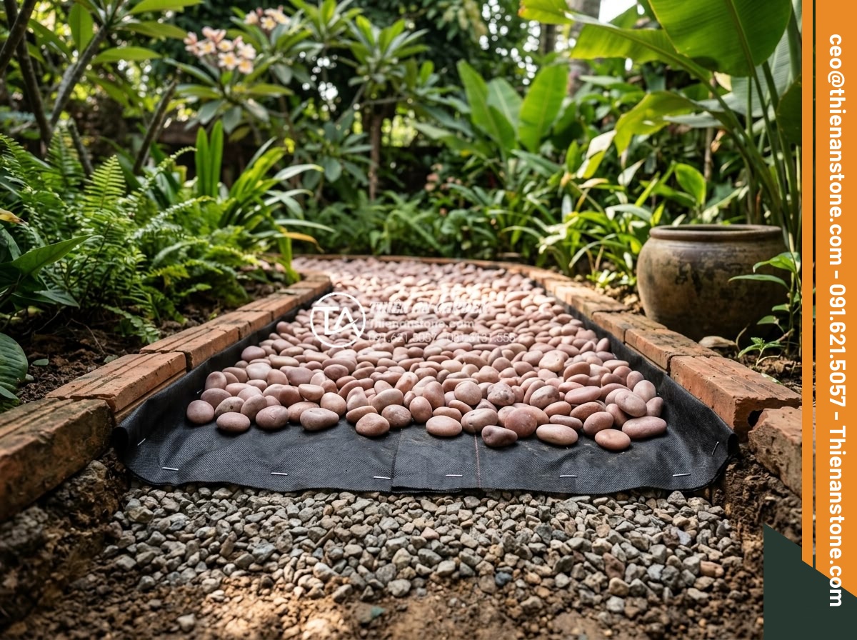 Review Các Loại Lưới Chắn Cỏ Khi Thi Công Sỏi Sân Vườn - Corrected installation examples preventing common errors in pebble garden weed c