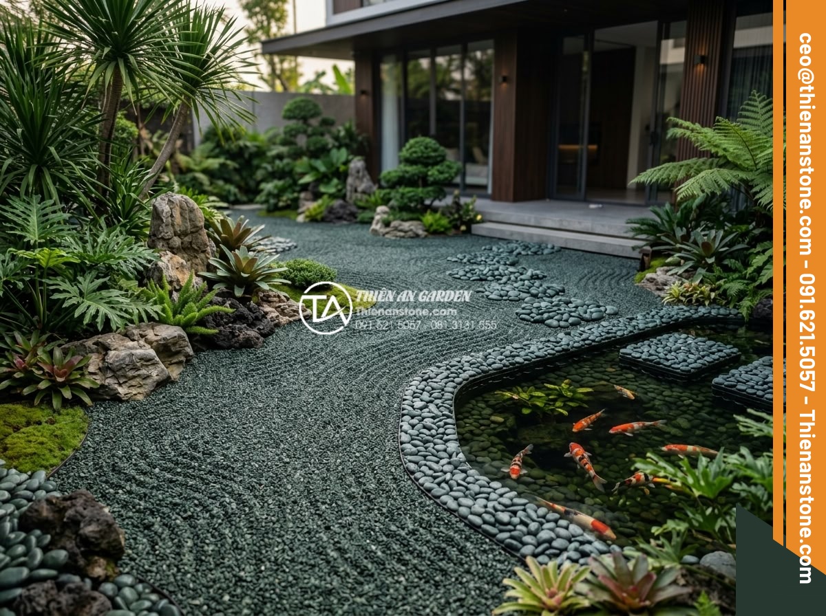 Sỏi Sân Vườn Nhật Bản: Tinh Thần Zen Trong Kiến Trúc Cảnh Quan - Modern applications of Japanese Zen gravel in Vietnamese villas, resorts and lux
