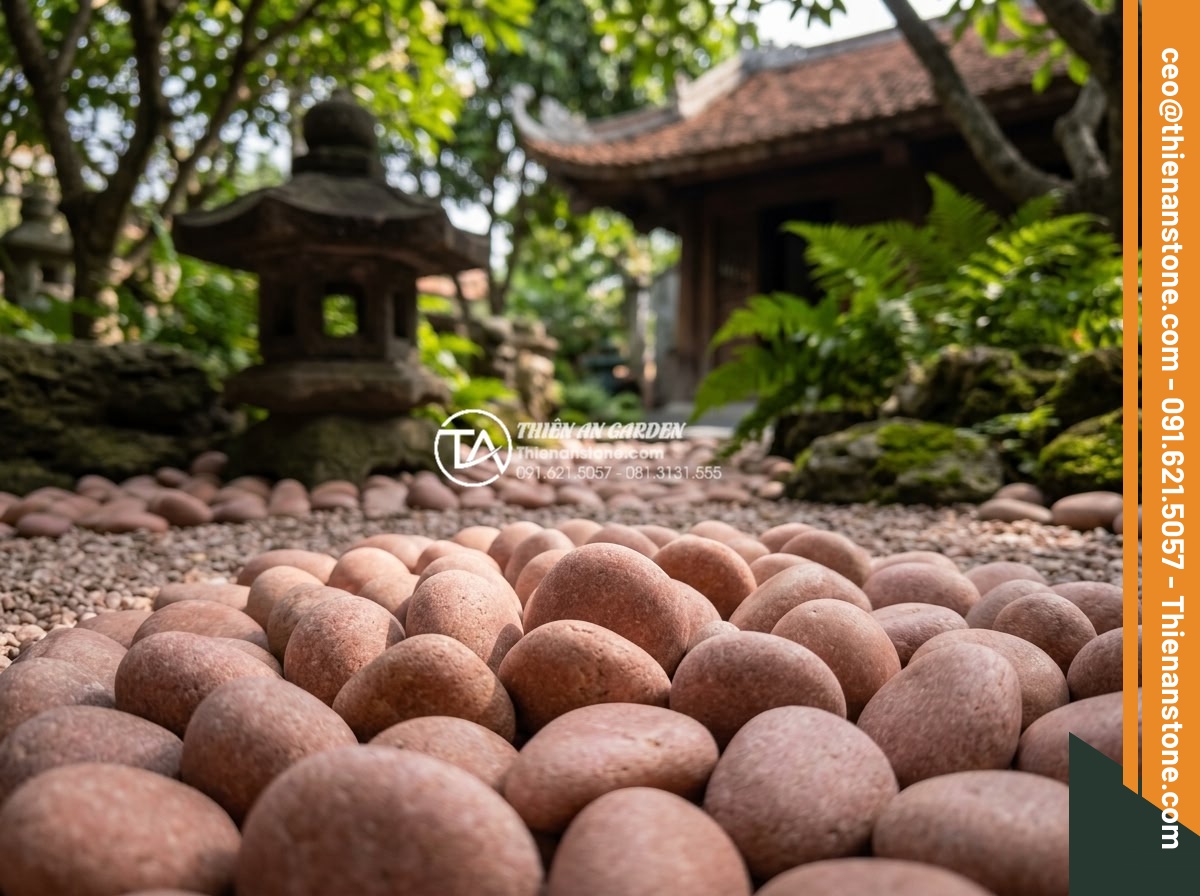 Sỏi Sân Vườn Nhật Bản: Tinh Thần Zen Trong Kiến Trúc Cảnh Quan - Variety of Japanese garden gravel types displayed including white Kyoto pebbles,