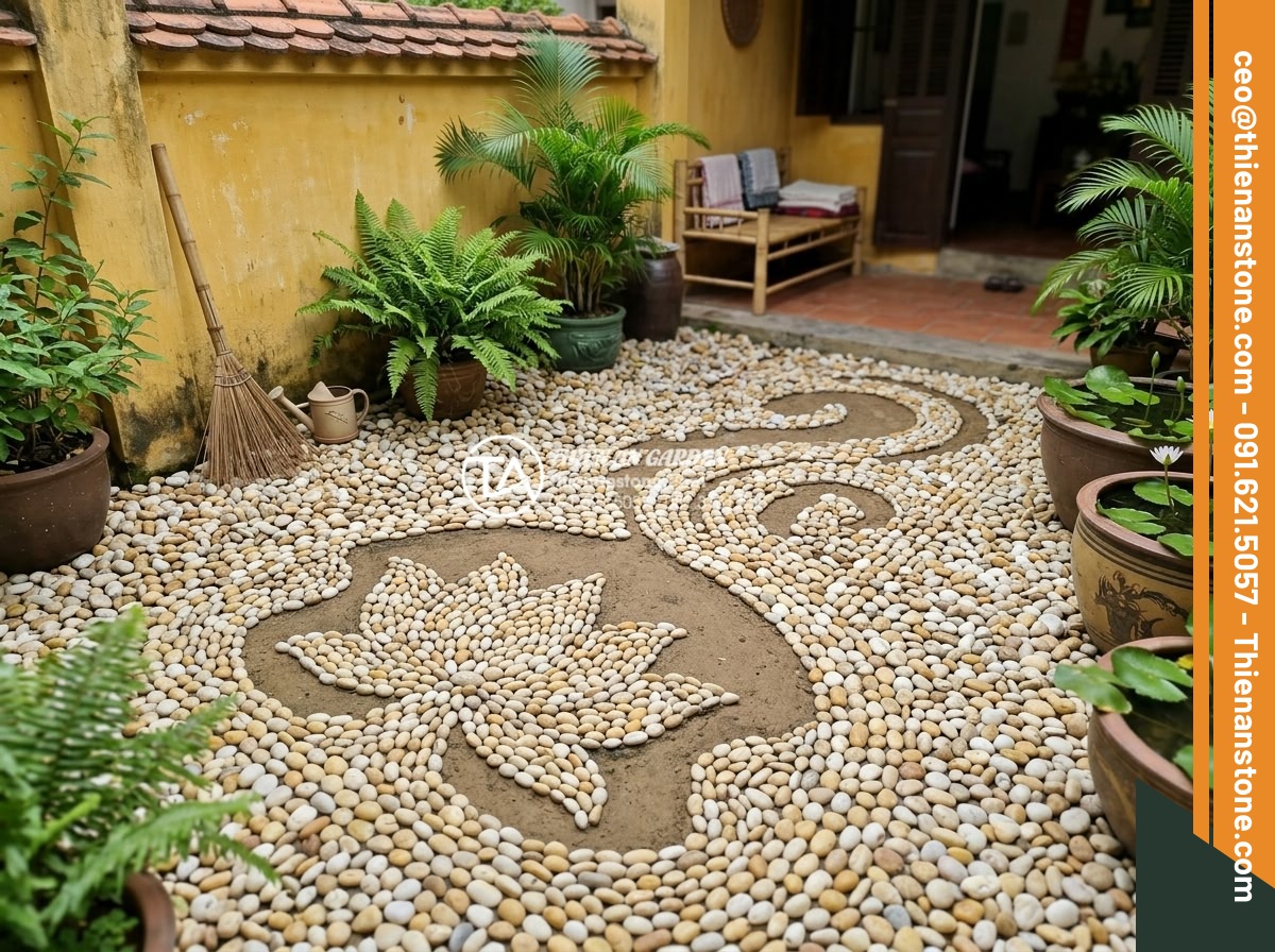 Sỏi Tiểu Cảnh: Nghệ Thuật Sắp Đặt Sỏi Trong Không Gian Nhỏ - Long-term beauty preservation of pebble art in outdoor small space after years o