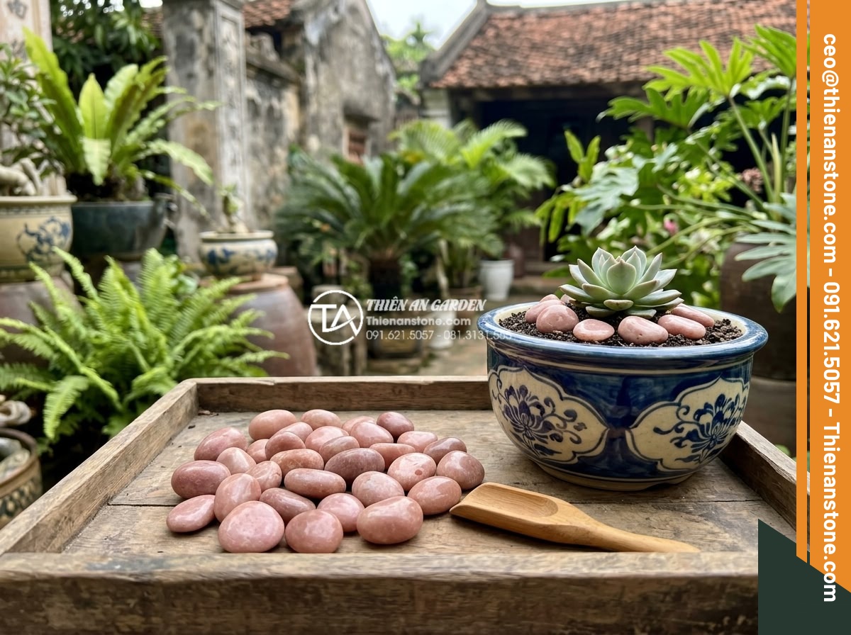 Sỏi Trang Trí Chậu Cây Cảnh: Công Dụng Và Cách Rải Đẹp - Hình 10 Sỏi Trang Trí Chậu Cây Cảnh: Công Dụng Và Cách Rải Đẹp - Quality inspection of high-grade landscaping gravel stones for potted plant deco
