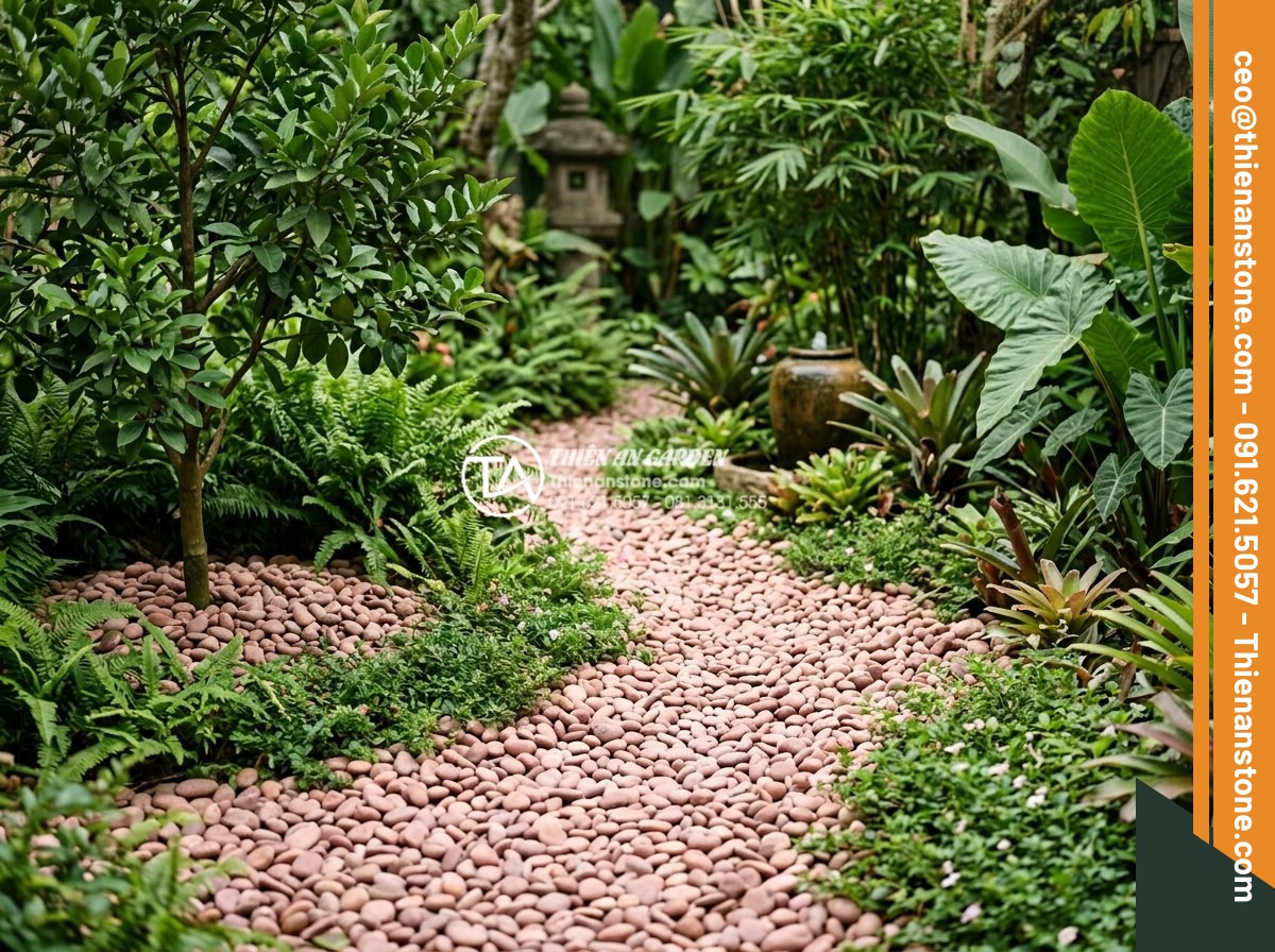 Tính Toán Khối Lượng Sỏi Cần Thiết Cho 1m2 Sân Vườn - Long-term benefits visualization of natural gravel in sustainable garden landsca