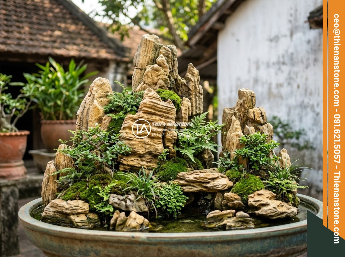 Xu Hướng Chơi Đá Non Bộ Mini Để Bàn Làm Việc Năm 2026 - Sustainable eco-friendly mini rockery made from responsibly sourced natural ston