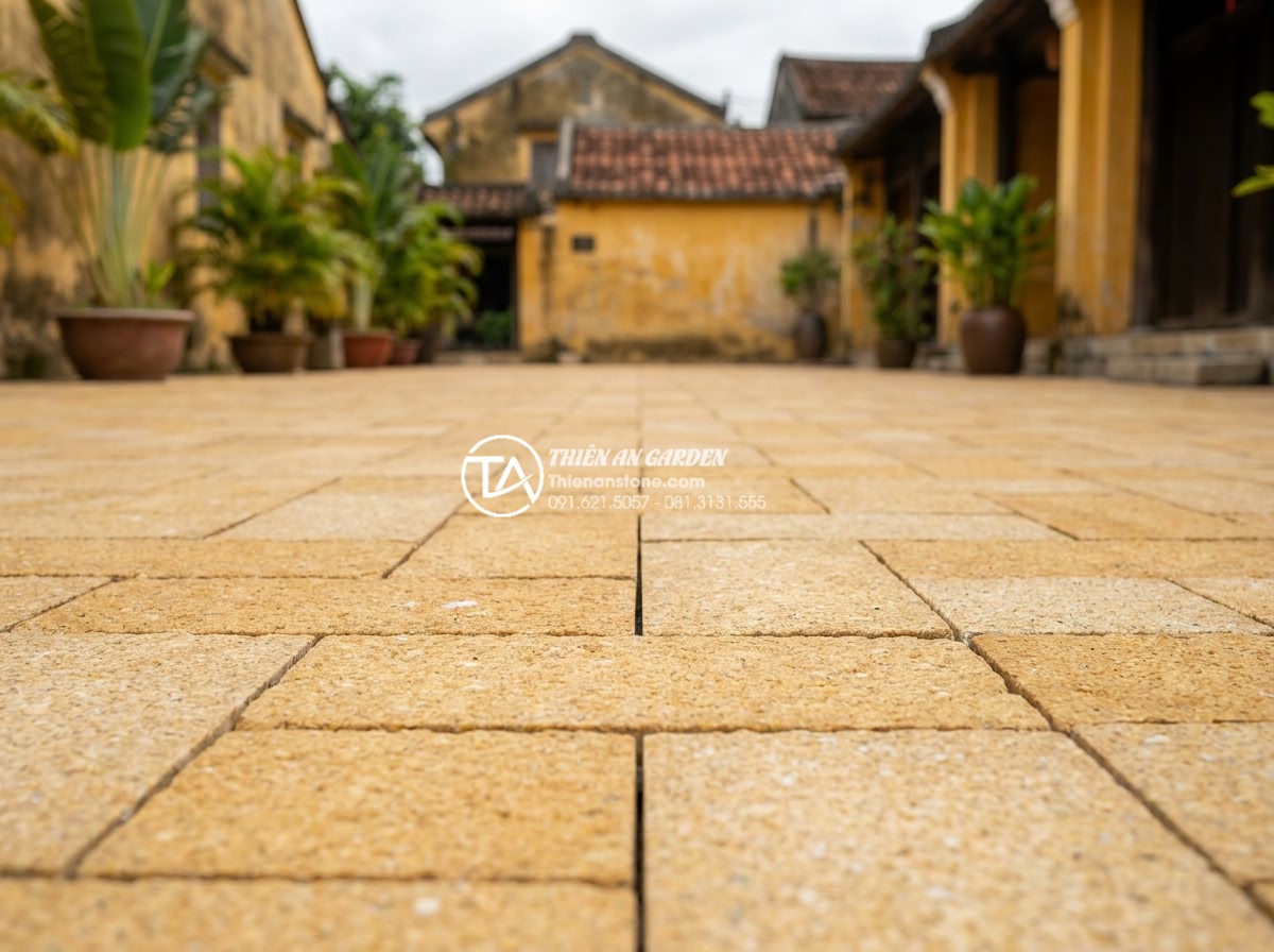 Cách lát đá cubic đúng kỹ thuật: Hướng dẫn chi tiết từng bước từ chuyên gia - Finished section of professionally installed cubic stone paving with clean joint