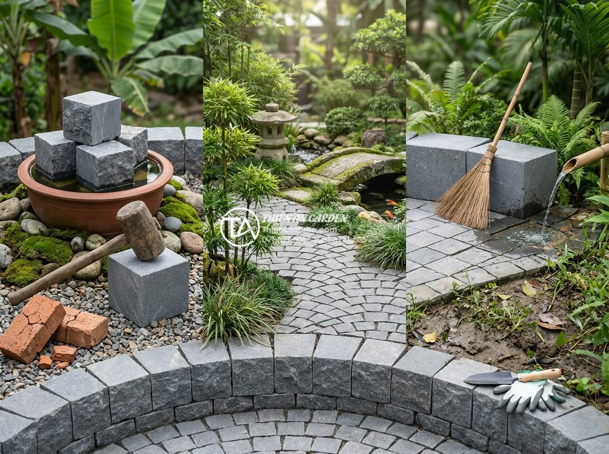Cách lát đá cubic đúng kỹ thuật: Hướng dẫn chi tiết từng bước từ chuyên gia - Detailed infographic style image illustrating multiple benefits of cubic stone i