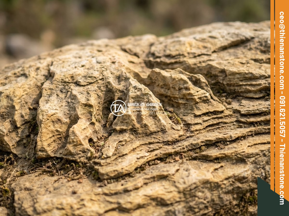 Cách nhận biết đá cổ thạch thật giả qua đường vân và màu sắc - High-resolution macro photograph of authentic ancient Vietnamese stone surface s