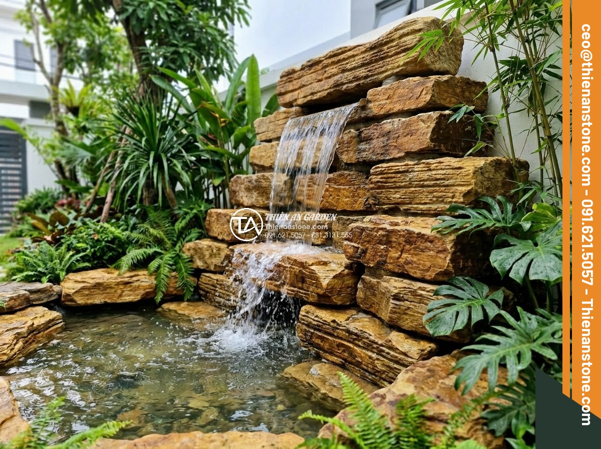 Checklist 7 tiêu chuẩn vàng khi chọn mua đá cổ thạch Nghệ An xịn - Hình 19 Checklist 7 tiêu chuẩn vàng khi chọn mua đá cổ thạch Nghệ An xịn - Practical application of Nghe An co thach stones in modern Vietnamese garden wit