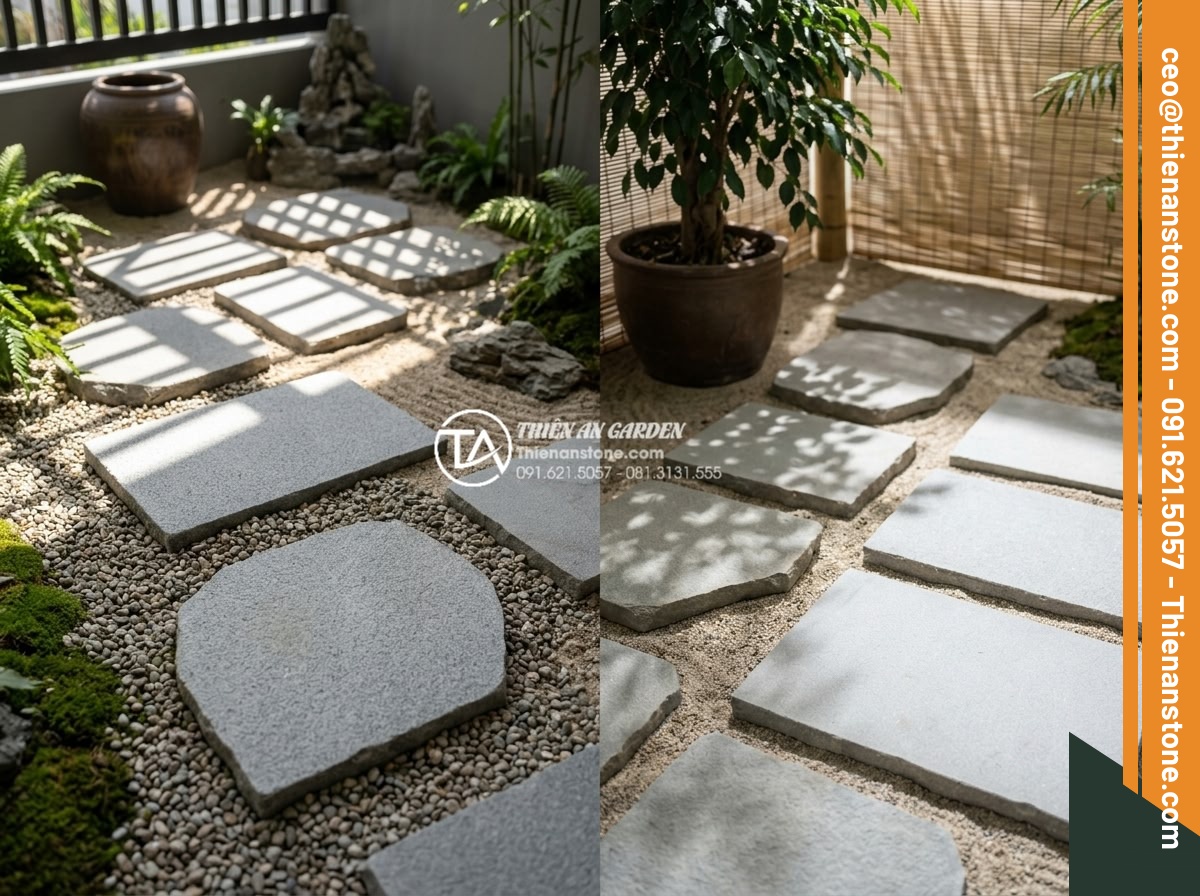 Đá bước dạo sa thạch: Lựa chọn màu sắc trang nhã cho lối đi - Hình 8 Đá bước dạo sa thạch: Lựa chọn màu sắc trang nhã cho lối đi - Multiple samples of popular elegant sandstone colors for stepping stones arrange