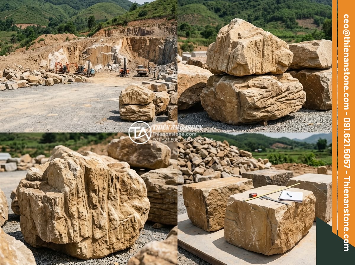 Đá cổ thạch giá bao nhiêu 1 tấn? Cập nhật bảng giá mới nhất 2026 - Factors affecting stone pricing including large natural boulders, mining site vi