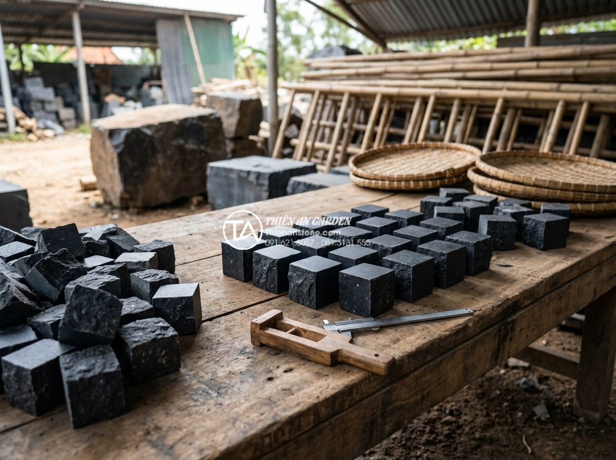 Hỏi đáp: Đá cubic có bị phai màu theo thời gian hay không? - Quality inspection process photos showing selection of premium natural cubic sto