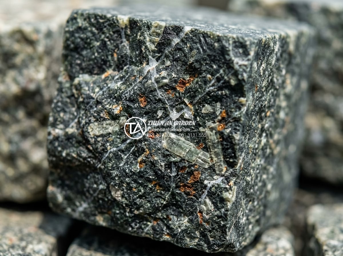 Hỏi đáp: Đá cubic có bị phai màu theo thời gian hay không? - Detailed macro photograph showing the crystalline mineral structure of natural c