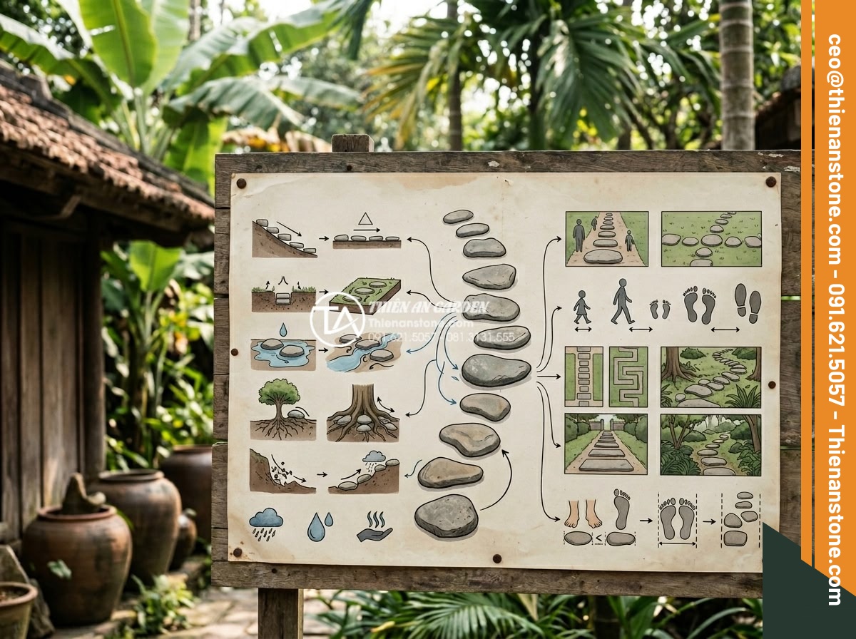 Kích thước đá bước dạo chuẩn: Cách chọn độ dày và đường kính phù hợp - Detailed analysis chart of environmental and design factors impacting stone step