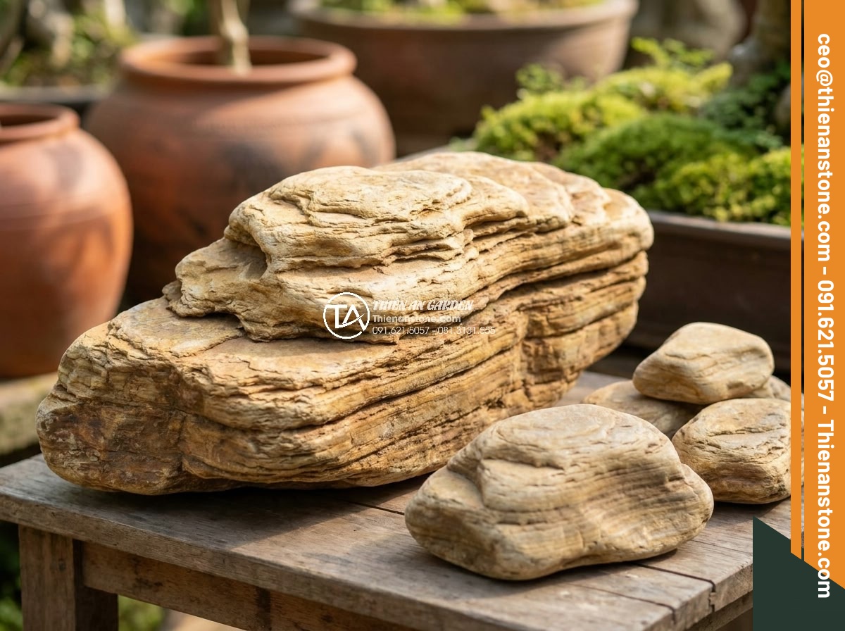 Kinh nghiệm săn đá cổ thạch vân mây tại các bãi đá lớn nhất Nghệ An - Hình 4 Kinh nghiệm săn đá cổ thạch vân mây tại các bãi đá lớn nhất Nghệ An - Comparison image of cloud patterned ancient stone from Nghe An next to other nat