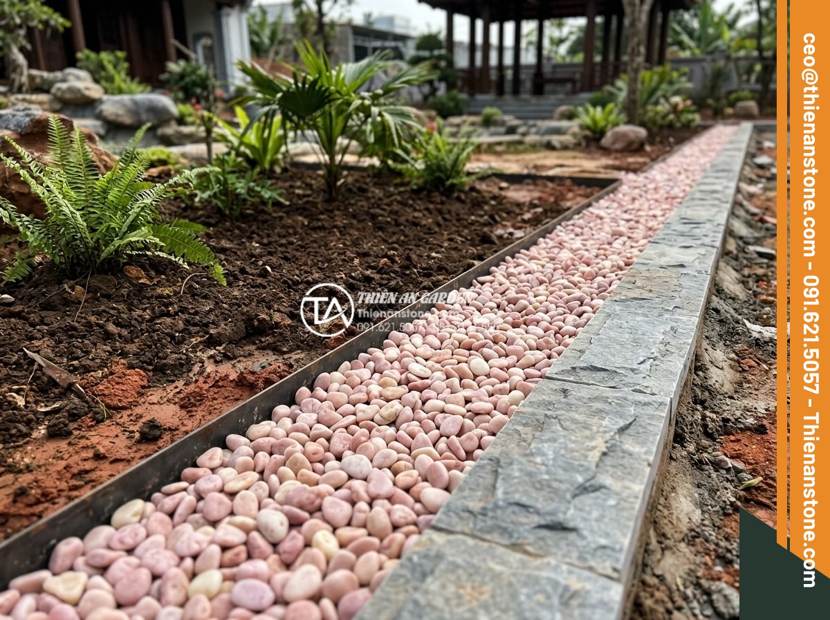 Kỹ Thuật Bo Viền Cho Khu Vực Rải Sỏi Không Bị Tràn Ra Ngoài - Hình 11 Kỹ Thuật Bo Viền Cho Khu Vực Rải Sỏi Không Bị Tràn Ra Ngoài - Optimized double edging system preventing gravel spillage in detailed garden con