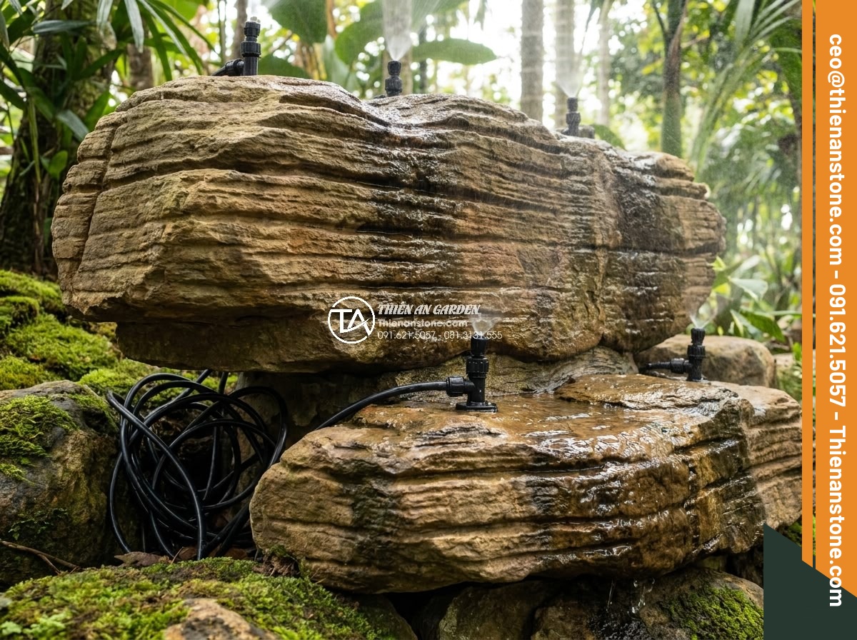 Tạo hệ thống phun sương cho thác nước đá cổ thạch: Hướng dẫn chi tiết - Hình 17 Tạo hệ thống phun sương cho thác nước đá cổ thạch: Hướng dẫn chi tiết - Common mistakes in misting system installation on stone waterfalls with troubles