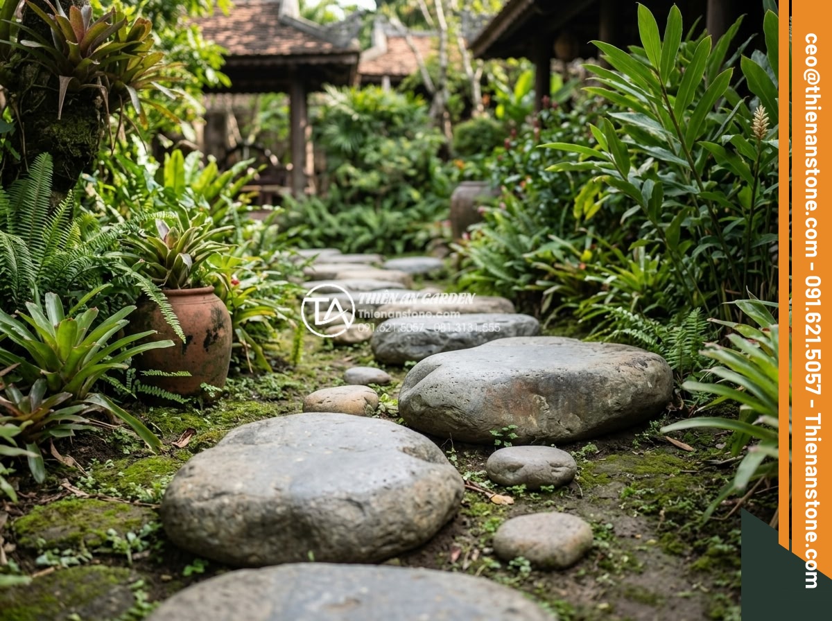 Top 10 lỗi phong thủy khi đặt đá dậm bước làm hao tài tốn của - Stepping stones of incorrect oversized or undersized dimensions in garden path c