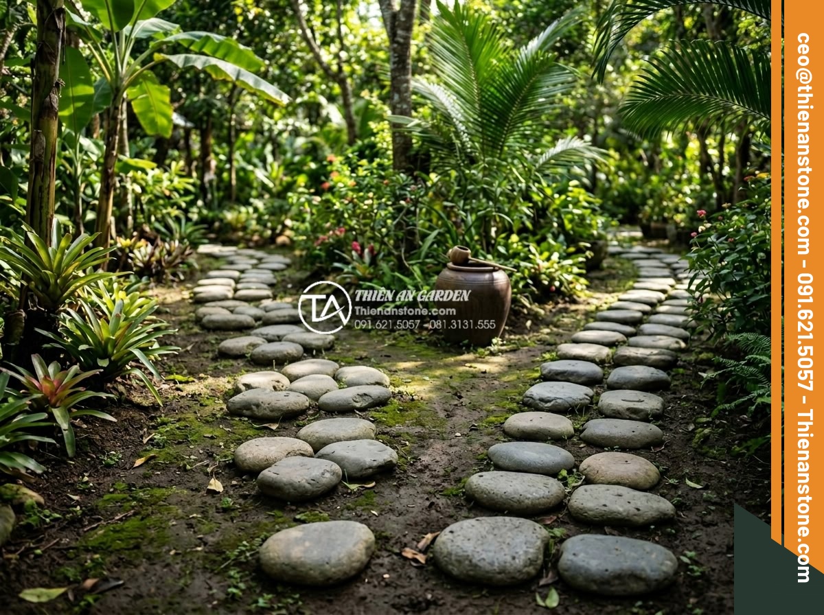 Top 10 lỗi phong thủy khi đặt đá dậm bước làm hao tài tốn của - Stepping stones arranged in even numbers versus odd numbers demonstrating Feng S