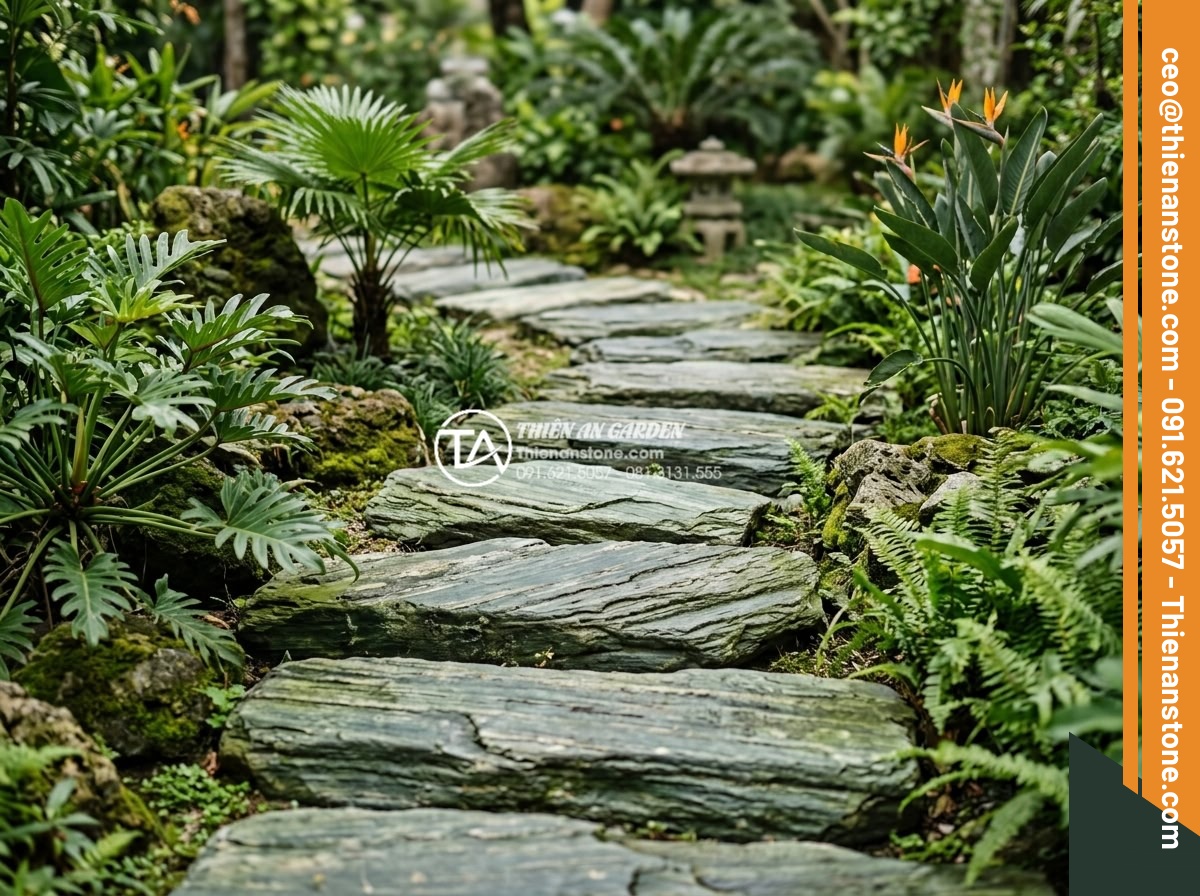 Top 10 lỗi phong thủy khi đặt đá dậm bước làm hao tài tốn của - Stepping stones layout ignoring Bagua map in garden design causing misalignment 