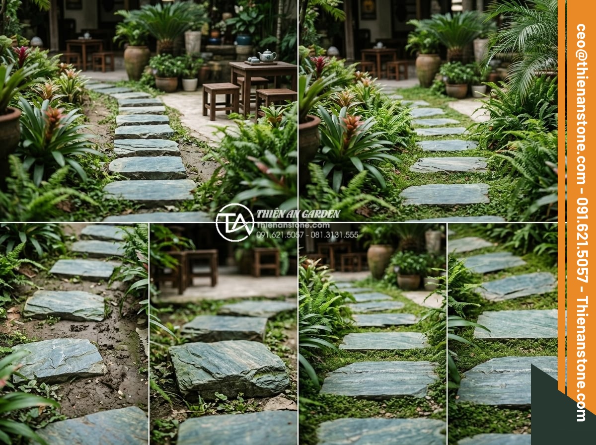 Ứng dụng đá bước dạo trong thiết kế quán cafe sân vườn cực chill - Common mistakes to avoid in stepping stone placement with correct examples in ga