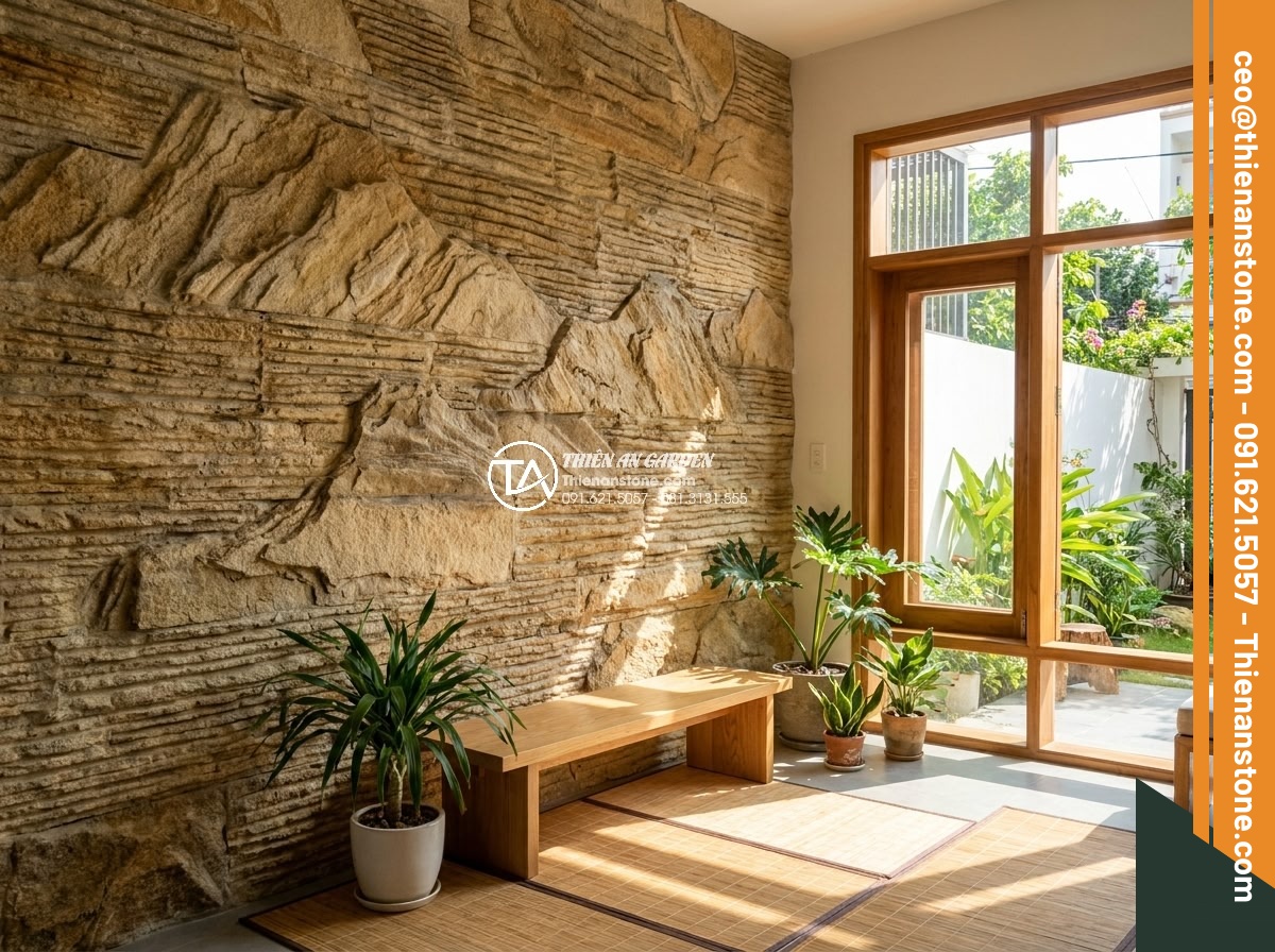 Ứng dụng đá cổ thạch trong trang trí nội thất: Điểm nhấn sang trọng - Hình 15 Ứng dụng đá cổ thạch trong trang trí nội thất: Điểm nhấn sang trọng - Benefits illustration through beautiful ancient stone applications in eco-friend