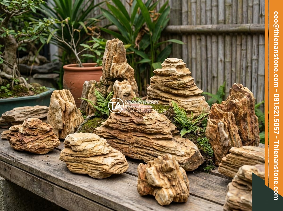 Ứng dụng đá cổ thạch trong trang trí nội thất: Điểm nhấn sang trọng - Hình 5 Ứng dụng đá cổ thạch trong trang trí nội thất: Điểm nhấn sang trọng - Variety of different types of ancient stones displayed side by side, showing var