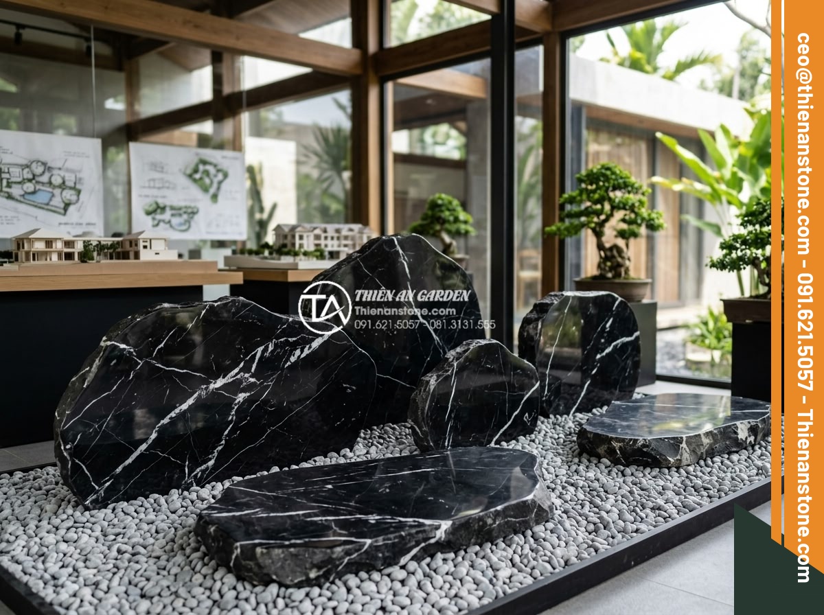 Xu hướng sử dụng đá dặm bước khổ lớn (Jumbo) trong năm 2026 - Collection of different natural stone types for Jumbo stepping stones including 