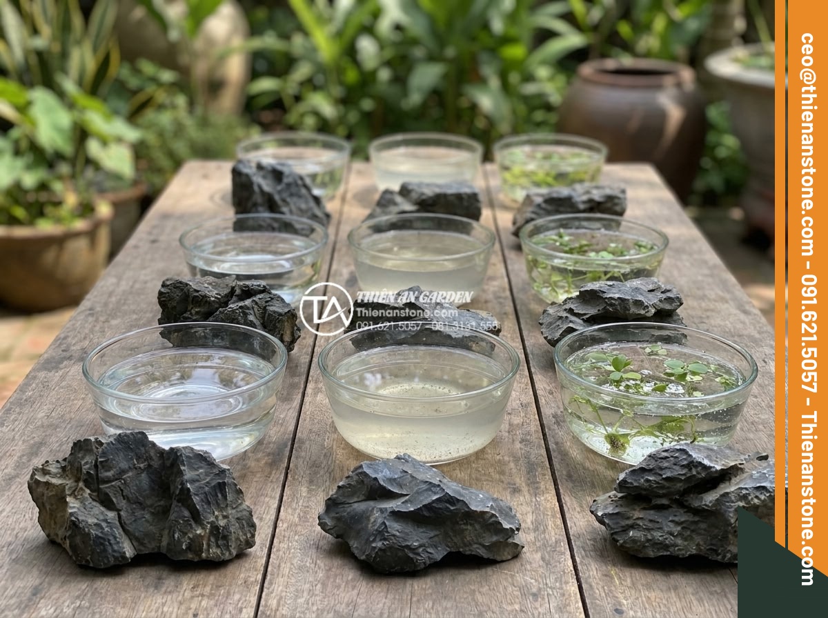 Ảnh hưởng của đá tai mèo đến môi trường nước trong bể thủy sinh - Hình 18 Ảnh hưởng của đá tai mèo đến môi trường nước trong bể thủy sinh - Comparative chart of different aquarium stones properties including cat ear ston