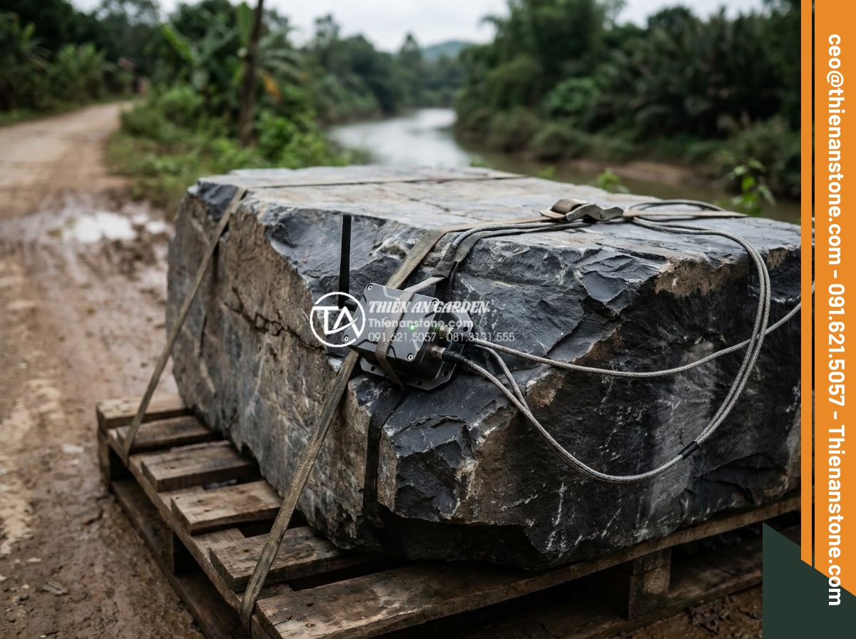 Cách vận chuyển đá tai mèo khối lượng lớn không bị nứt vỡ - Modern monitoring technology tracking vibration and location during stone transp