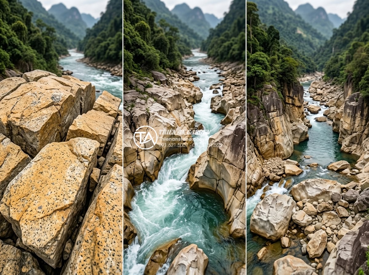 Đá rối là gì? Xu hướng sử dụng đá tự nhiên trong kiến trúc 2026 - Historical timeline illustration showing geological formation of ragged natural 