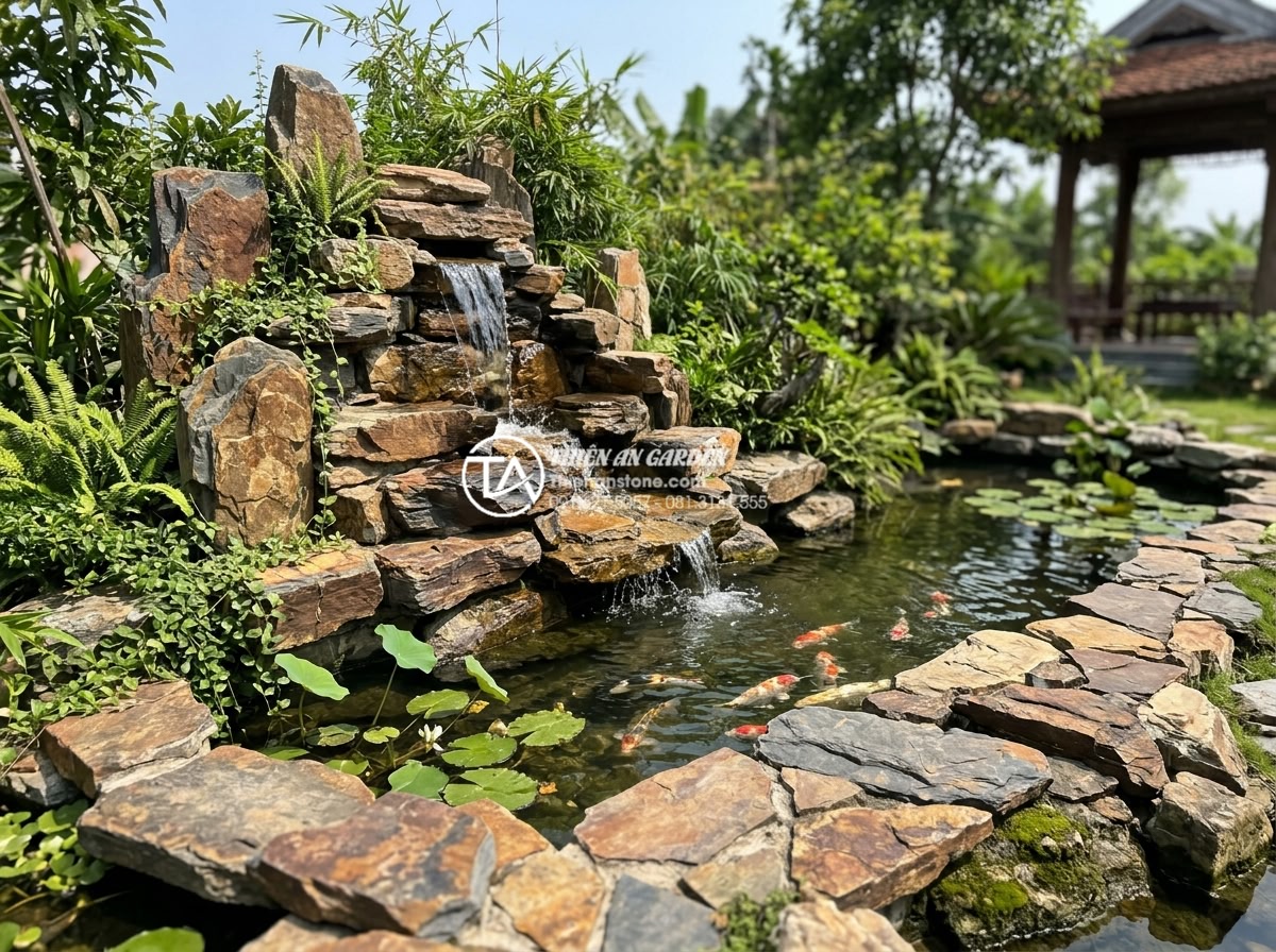 Đá rối Lai Châu: Đặc điểm, phân loại và bảng giá mới nhất - Practical applications of Lai Chau disturbed stones in Koi pond construction and