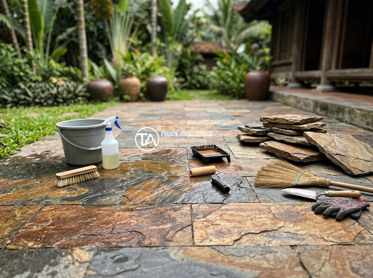 Đá rối Lai Châu: Đặc điểm, phân loại và bảng giá mới nhất - Maintenance tips demonstration for long-term care of Lai Chau natural stones in 