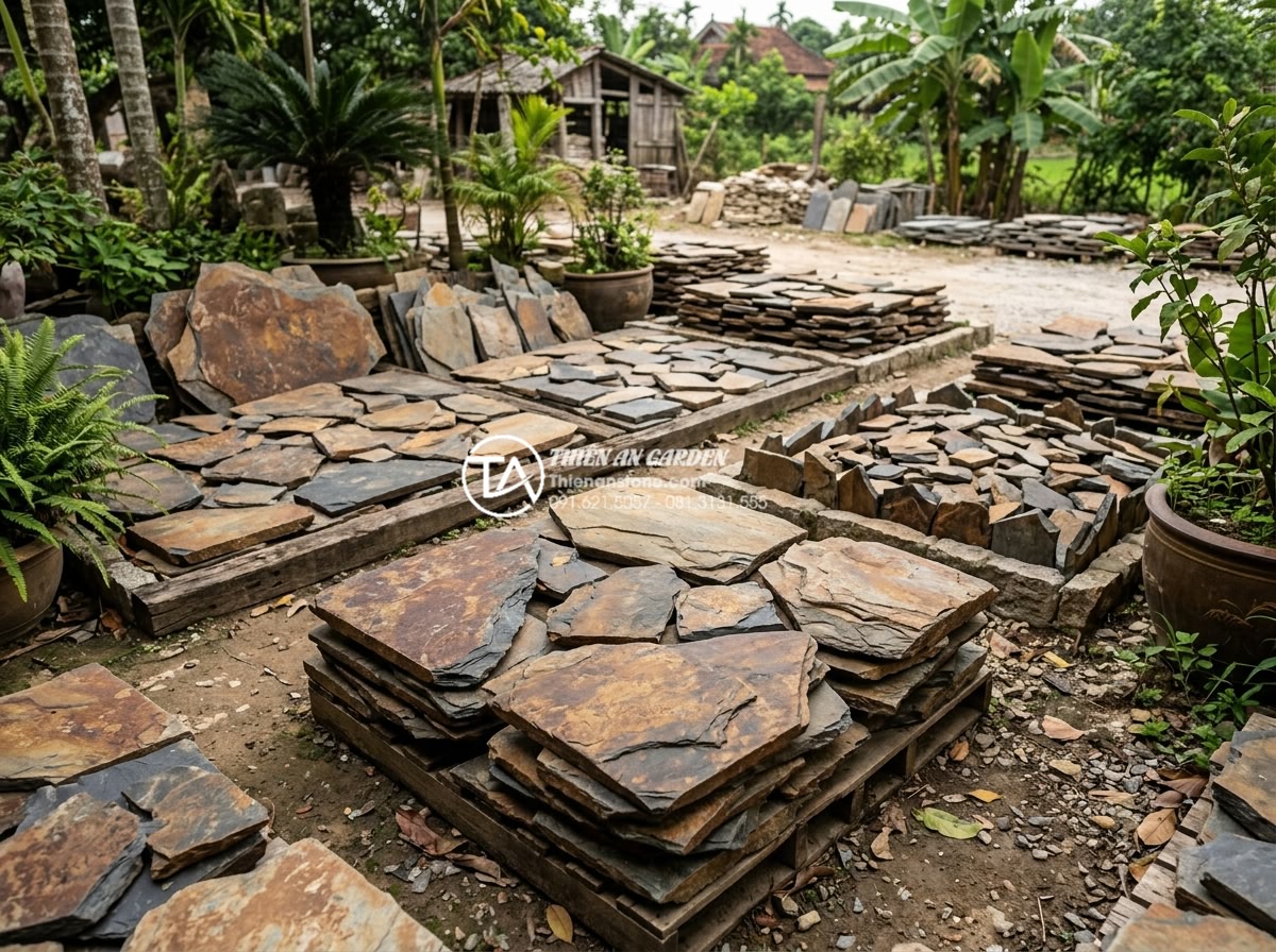 Đá rối Lai Châu: Đặc điểm, phân loại và bảng giá mới nhất - Various sizes and shapes of classified Lai Chau disturbed stones arranged by dim