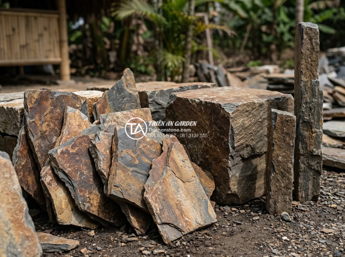 Đá rối Lai Châu: Đặc điểm, phân loại và bảng giá mới nhất - Close view of different shape categories of Lai Chau natural stones including bl