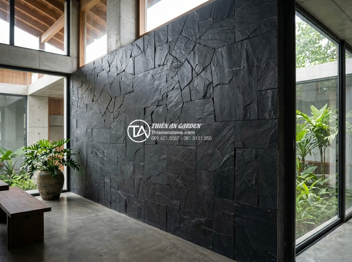 Đá rối ốp tường: Nghệ thuật tạo điểm nhấn cho không gian sống - Finished professional thi công of a large scale đá rối op tuong wall in modern a